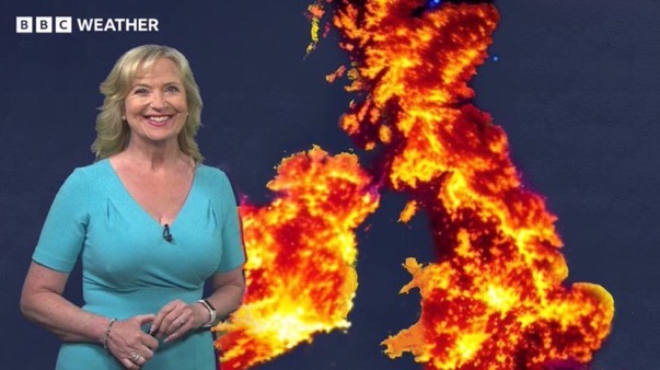 uk weather map showing fires across much of nation.